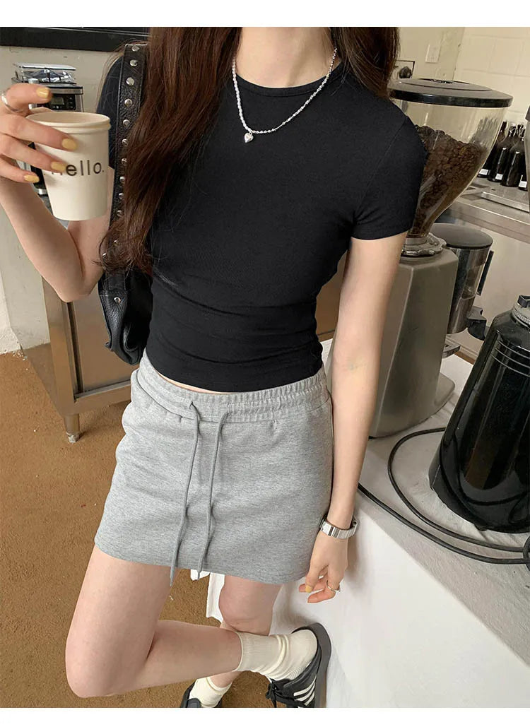 DayLuxe™ Y2K Slim Fit Crop Tee