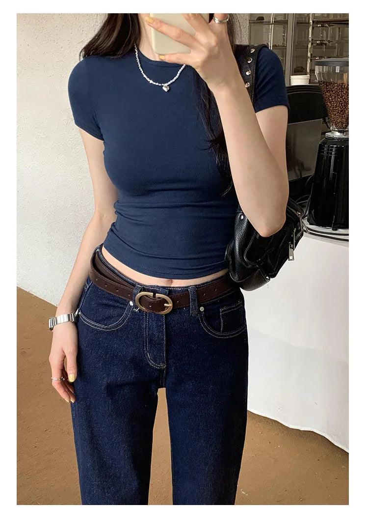 DayLuxe™ Y2K Slim Fit Crop Tee