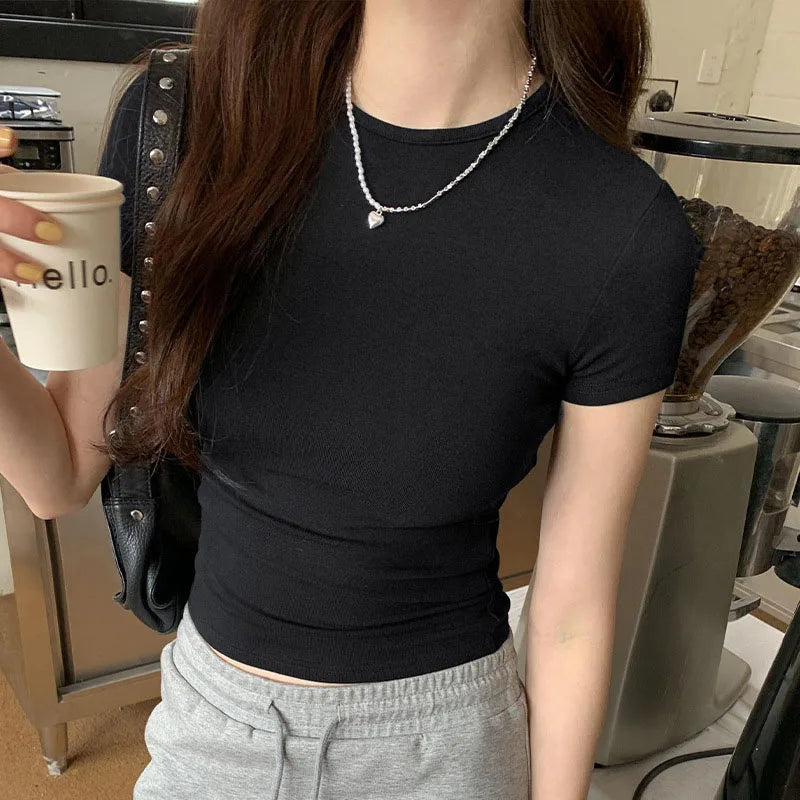 DayLuxe™ Y2K Slim Fit Crop Tee