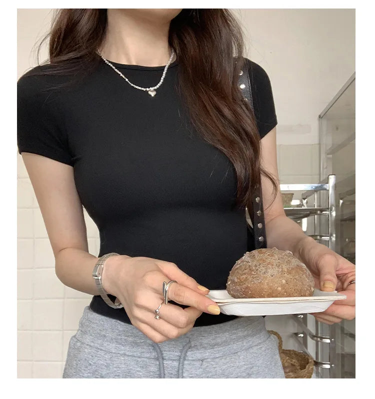DayLuxe™ Y2K Slim Fit Crop Tee