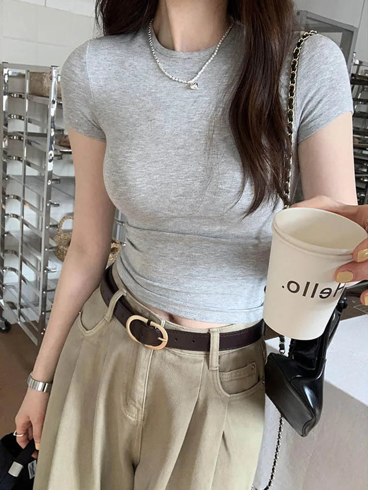 DayLuxe™ Y2K Slim Fit Crop Tee