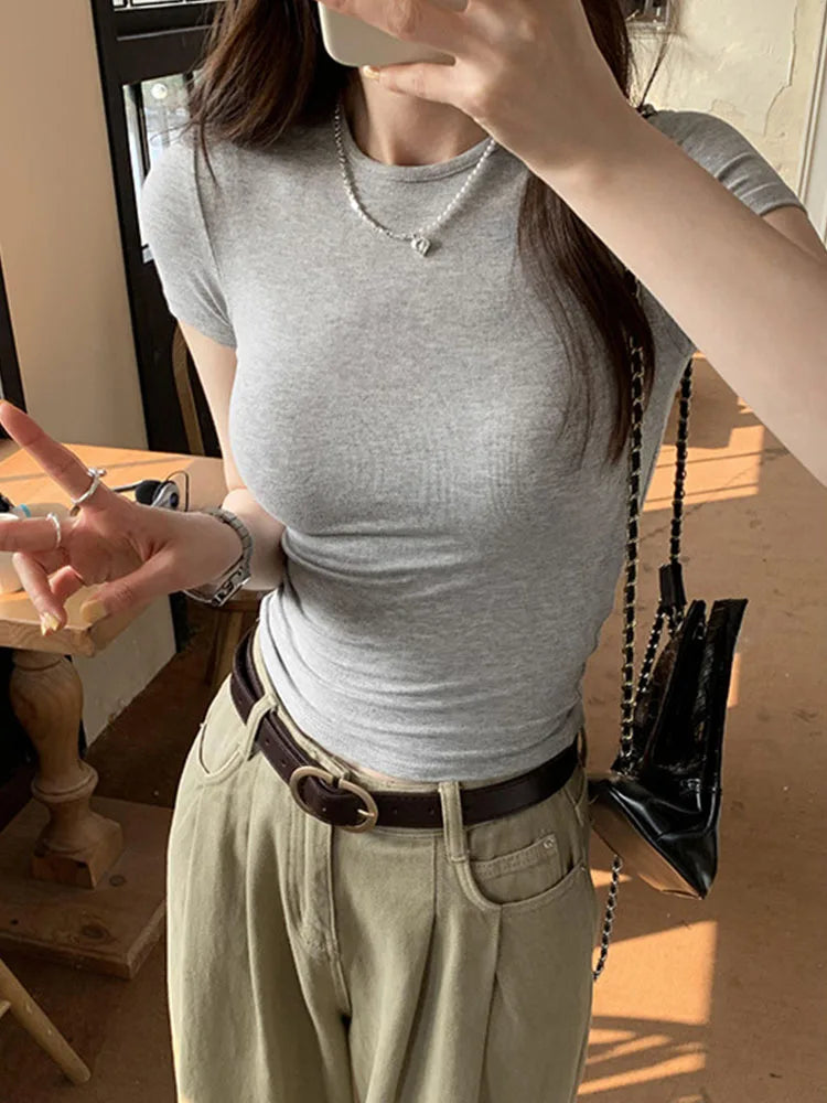 DayLuxe™ Y2K Slim Fit Crop Tee