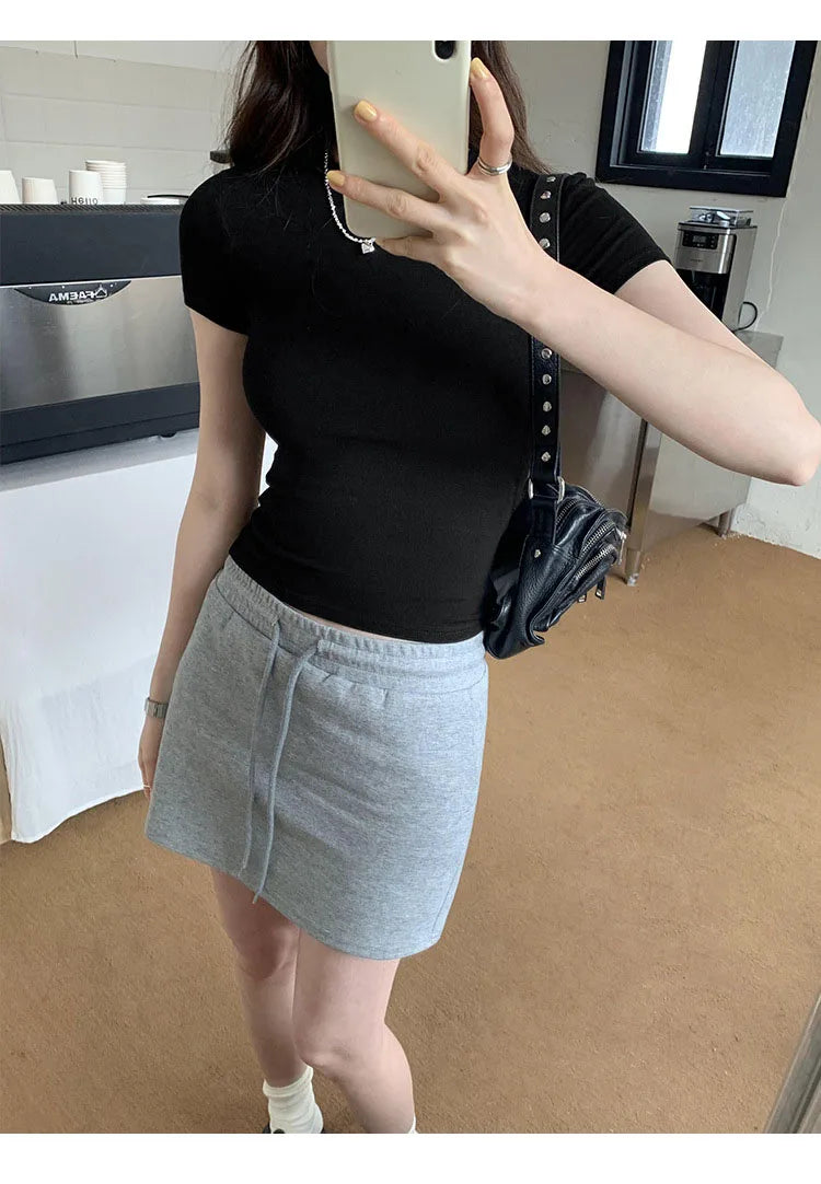 DayLuxe™ Y2K Slim Fit Crop Tee