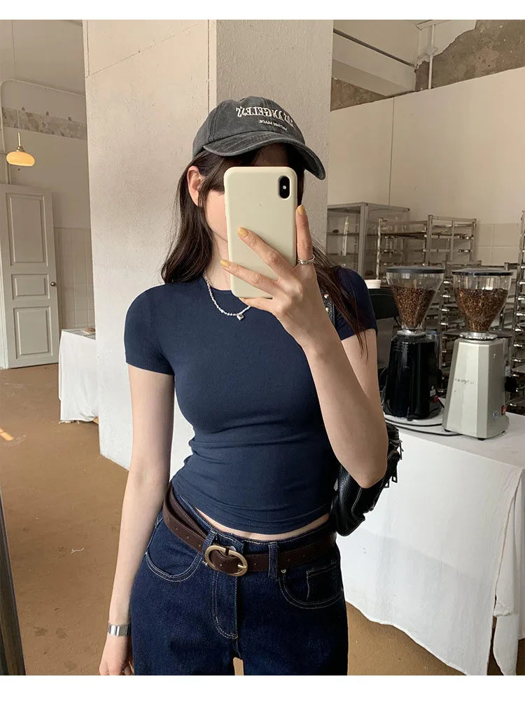DayLuxe™ Y2K Slim Fit Crop Tee