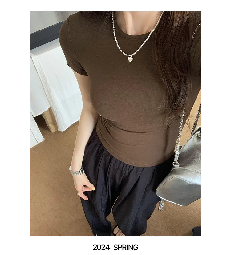 DayLuxe™ Y2K Slim Fit Crop Tee