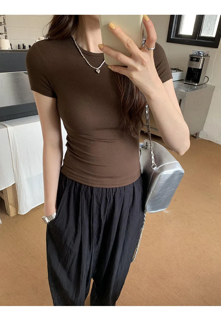 DayLuxe™ Y2K Slim Fit Crop Tee