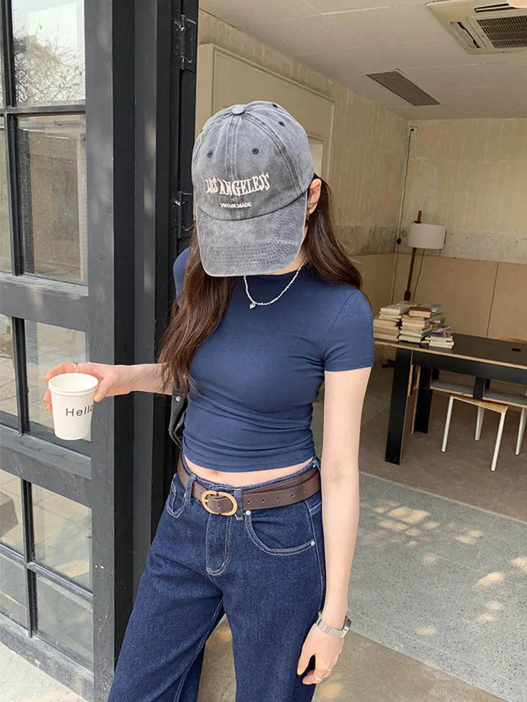 DayLuxe™ Y2K Slim Fit Crop Tee