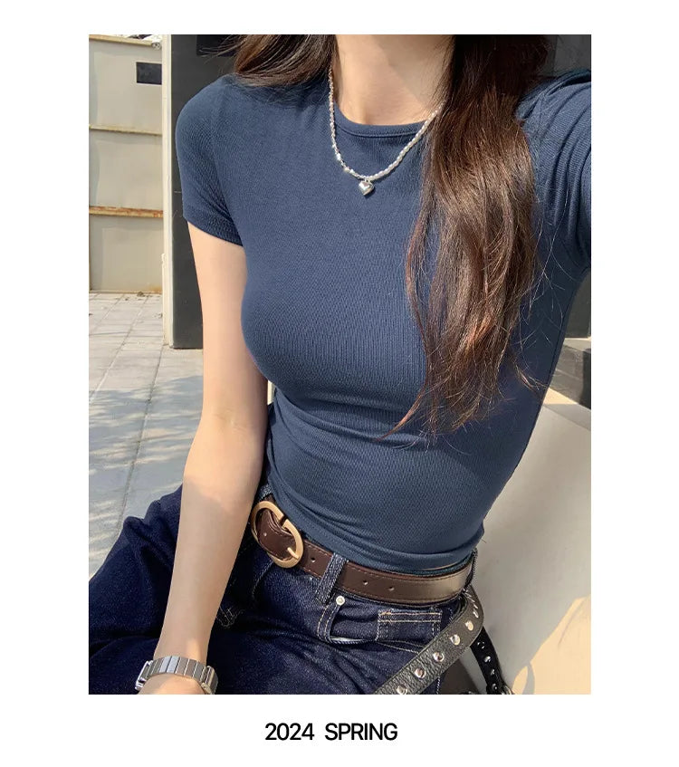 DayLuxe™ Y2K Slim Fit Crop Tee